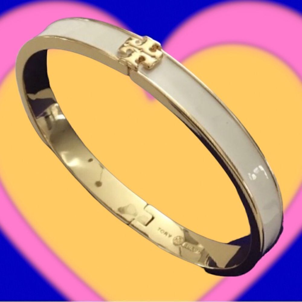TORY BURCH RAISE KIRA LOGO LACQUERED BRACELET